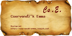Cservenák Emma névjegykártya