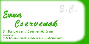emma cservenak business card